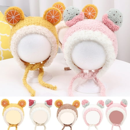 

Naturegr Portable Toddler Hat Warm Woolen Yarn Fruit Shape Ear Baby Beanie for Unisex