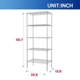 thumbnail image 5 of Furniture of America Nigel Metal 5-Tier Wire Shelving Rack in Chrome, 5 of 10