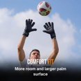 thumbnail image 3 of ONEKEEPER Solid Black Goalkeeper Gloves for Youth & Adults | Comfort Wide Fit | 3.5 mm Pro Latex | No Finger Protection | Size 5-12, 3 of 10
