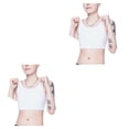 thumbnail image 4 of Qarigey Camiseta sin mangas chaleco moldeador de senos camisa pecho Trans adelgazamiento ropa interior elástica fortalecer reforzado Blanco L 2piezas, 4 of 6