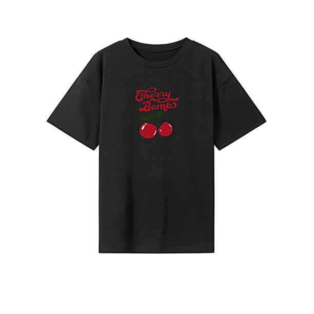 Camiseta de mujer de verano suave con cuello redondo para uso diario, trabajo, senderismo, mochilero L