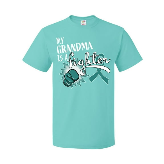 Inktastic Ovarian Cancer Awareness My Grandma is a Fighter T-Shirt