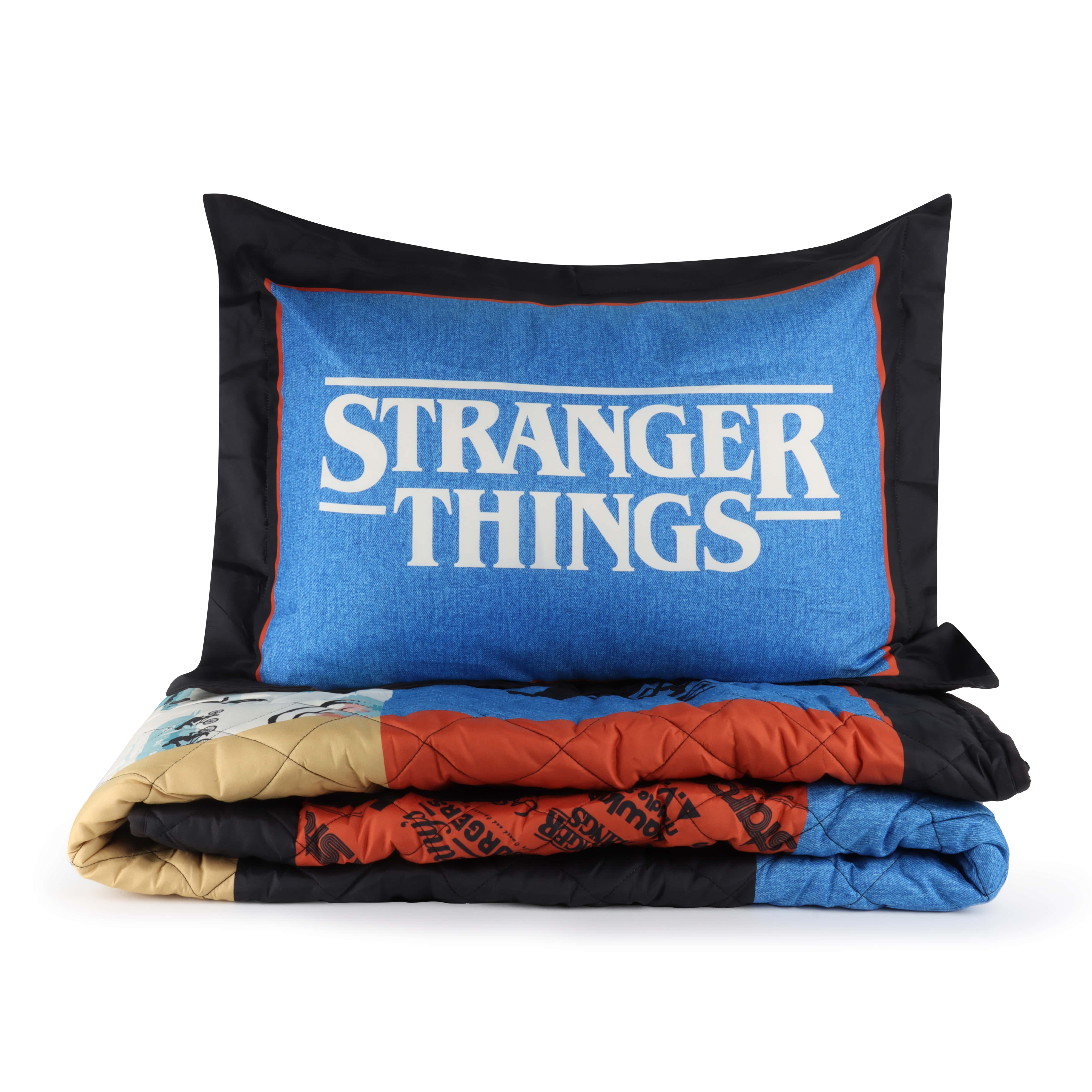 Netflix Stranger Things Nostalgia 2 piece Multicolor Quilt and