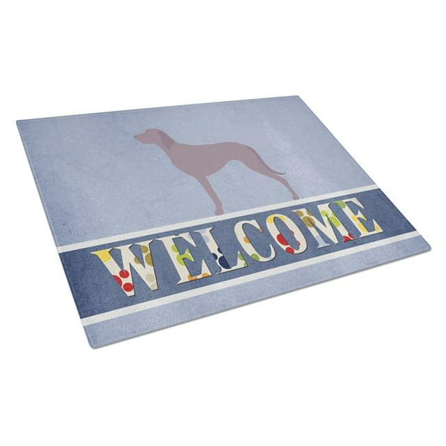Carolines Treasures BB8280LCB Weimaraner Welcome Glass Cutting Board - Large
