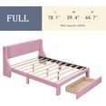 thumbnail image 3 of Full Size Velvet Upholstered Platform Bed Frame with a Big Storage Drawer and Tufted Headboard, Wood Slat Support for Bedroom Boys Girls Teens Adults, No Box Spring Needed, 3 of 7