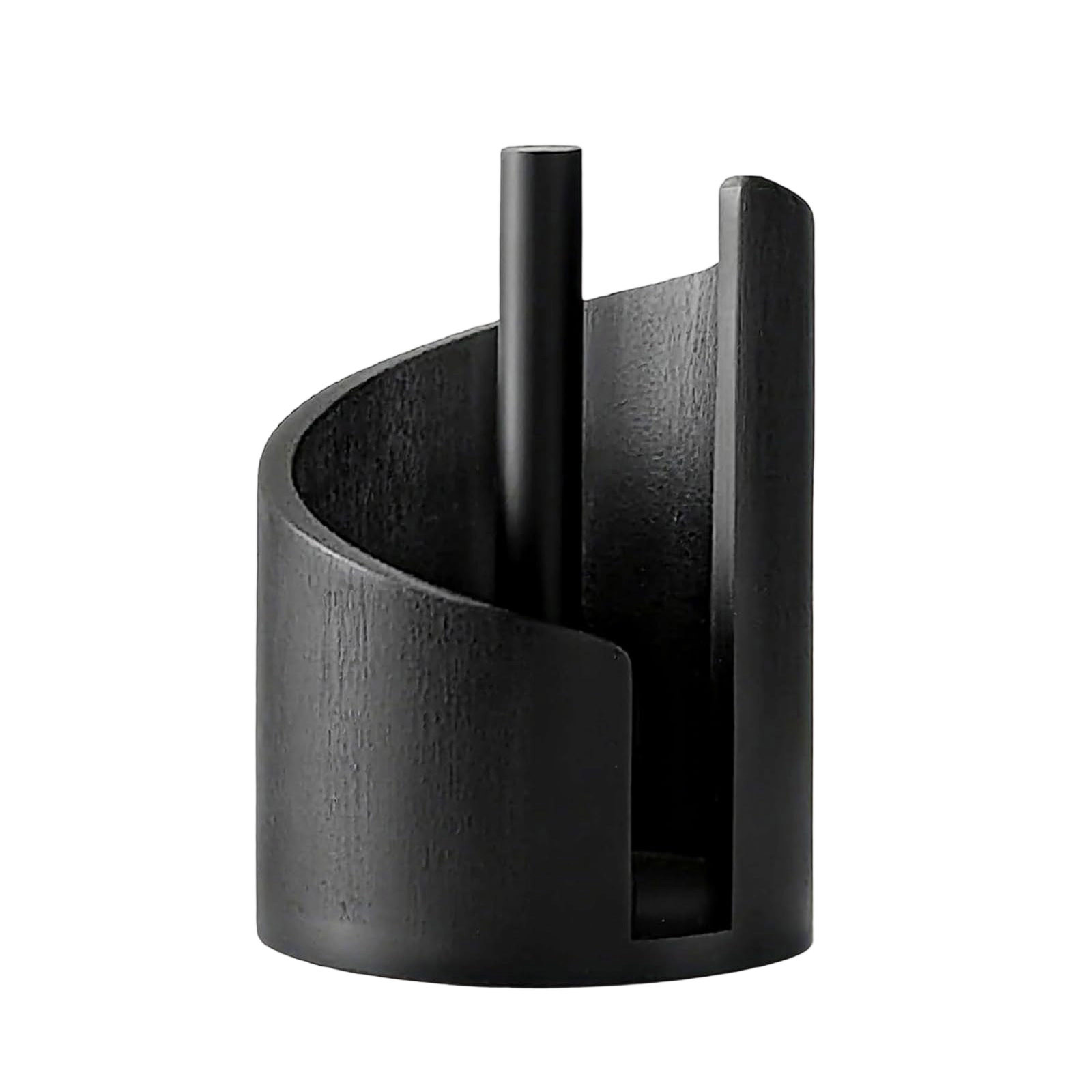 Wood Paper Towel Holder - 8.3x11.5in Free-Standing Vintage Countertop Roll Holder, with Wood Base - Great for Kitchen, Bathroom Use - Black