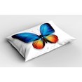 thumbnail image 2 of Ambesonne Butterfly Pillow Sham 2 Pack, Cycle of Life Theme, 26"x20", Orange Blue Black, 2 of 3