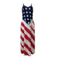 thumbnail image 2 of Yuemengxuan Female Stylish Star Stripe Print U-Neck Sleeveless Spaghetti Strap One-Piece, 2 of 4