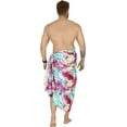 thumbnail image 3 of LA LEELA Men's Standard Beachwear Sarong Pareo Wrap One Size Red_AAA14 Summer Vacation Aloha, 3 of 4