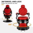 thumbnail image 3 of Vintage All Purpose Heavy Duty Barber Chair Reclining Hydraulic Beauty Salon Spa Hair Styling Equipment(Red), 3 of 18