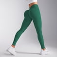 thumbnail image 2 of felwors No Front Seam Workout Leggings for Women Tummy Control Lifting Leggings Buttery Soft Gym Yoga Pants (Green, L), 2 of 4
