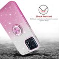 thumbnail image 4 of TJS for Motorola Moto Edge Plus 2023 Phone Case, Two Tone Shinny Glitter Metal Ring Magnetic Support Kickstand Cover for Moto Edge Plus 2023 (Pink), 4 of 6