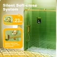 thumbnail image 3 of Sunrinx 56–60" W x 76" H Frameless Soft-Close Single Sliding Glass Shower Door, Tempered Glass Shower Door with Explosion-Proof Coating for Bathroom Brushed Gold, 3 of 13