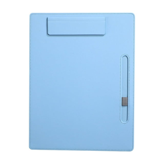 Btomtd Dossier Planche Bloc-Notes Étudiant Planche d'Écriture Dossier d'Affaires Bloc-Notes de Contrat de Bureau Dossier de Menu Contreplaqué de Cuir, Bleu
