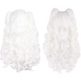 thumbnail image 4 of Pelucas de mujer trenzadas y rizadas de 28"/70 cm de largo (blancas), 4 of 5