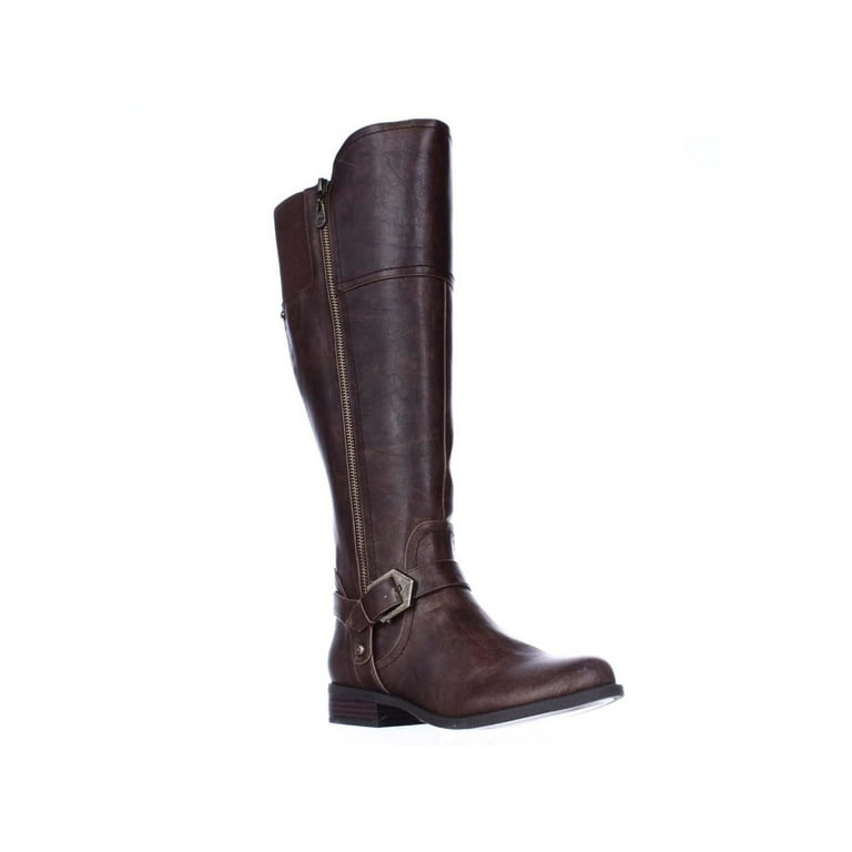 Womens G Hailee Wide Calf Riding Boots Dark Brown Walmart