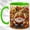 Green, variant on Jeweled Gnome Coffee Mug, Autumn Harvest Mug, Ceramic 11 oz