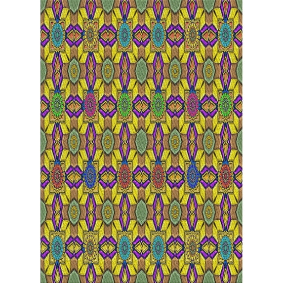 Ahgly Company Machine Washable Indoor Rectangle Transitional Metallic Gold Area Rugs, 8' x 12'