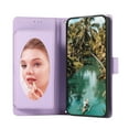thumbnail image 6 of Allytechgroup Google Pixel 6 Wallet Case, With Hand Wrist Crossbody Shoulder Strap Makeup Mirror Retro PU Leather Stand Shockproof Folio Flip Cards Slots Cover for Googe Pixel 6, Purple, 6 of 6