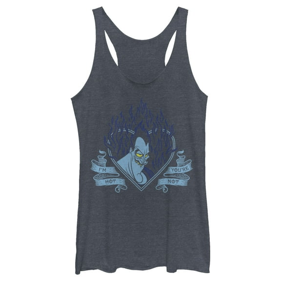 Women's Hercules Hades I'm Hot You're Not  Racerback Tank Top Navy Blue Heather Medium