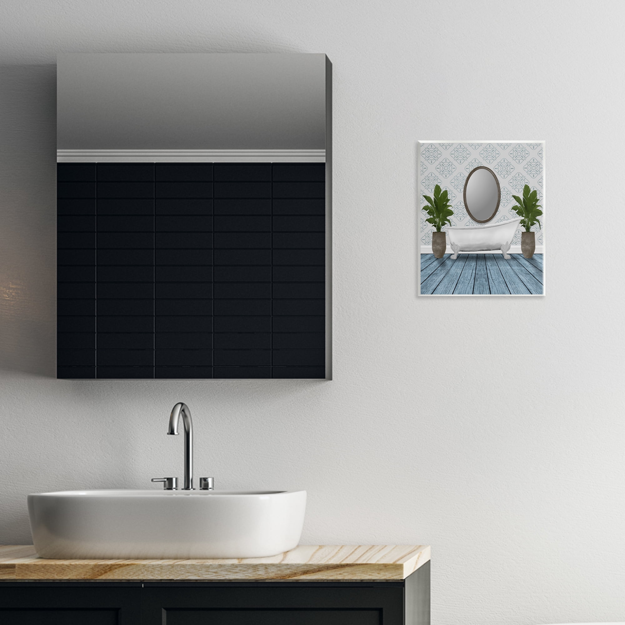 Stupell Industries Restful Wash Bathtub Wall Plaque Art, design by Marcus Prime