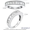 thumbnail image 4 of Vir Jewels 1 CTTW Princess Diamond Wedding Band Milgrain Channel 14K White Gold Size 4.5 Female Adult, 4 of 8