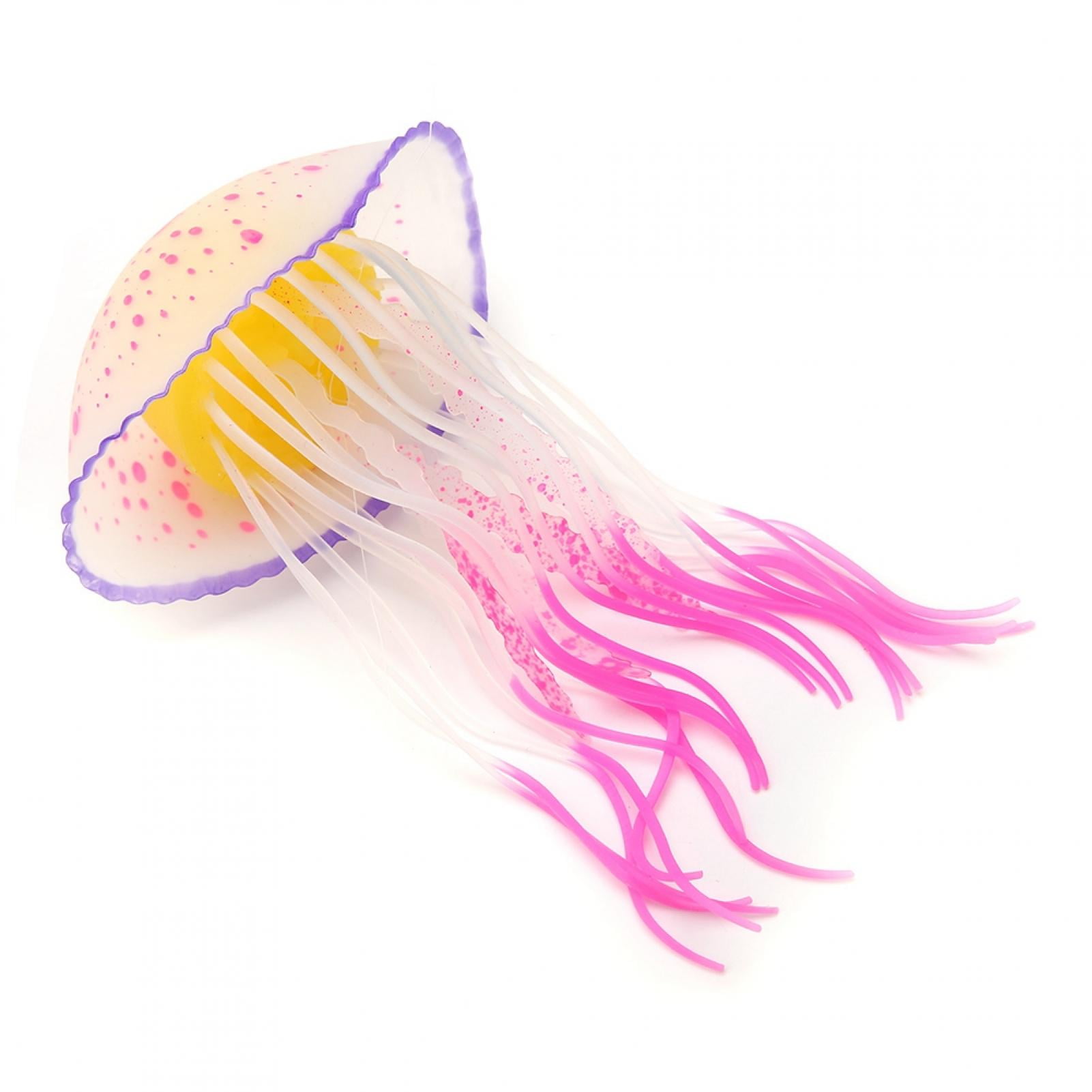 Fish Tank Jellyfish, Vivid Silicone 2.6x4.5inch Fish Tank Decoration, Household Garden Fish Tank Aquarium Office