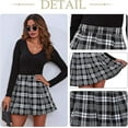 thumbnail image 3 of Women's Plaid A-Line Skirt Elegant Pleated Skirt Plaid Skirt School Skirt Mini Short Skate Skirt Classic Retro Skirt For Spring Summer Party Dating, 3 of 6