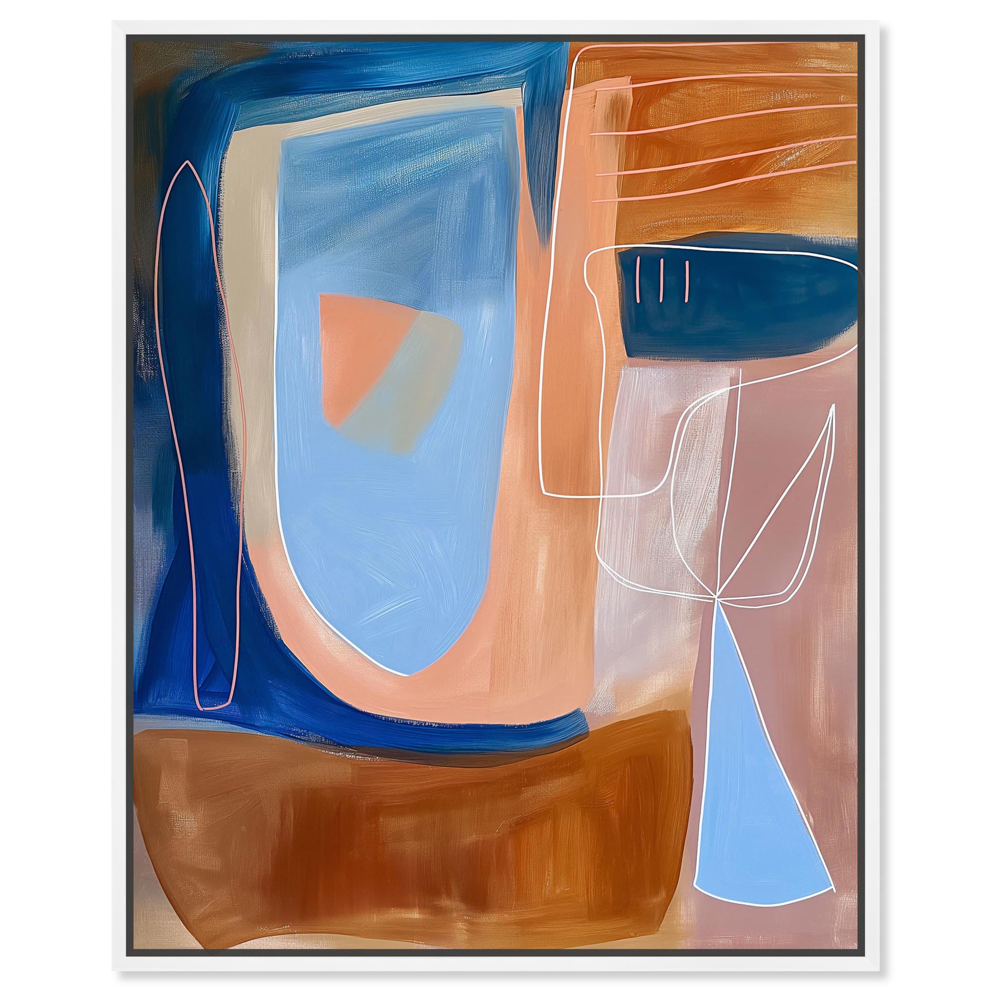 An Abstract Oil II Canvas Contemporary Art by Art Remedy White Frame 20 x 24