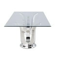 thumbnail image 4 of Milan Amelia Rectangular Contemporary Steel and Glass Dining Table in Clear, 4 of 5