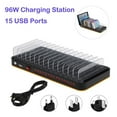 thumbnail image 2 of Charging Station Organizer For Multiple Devices, 100W Multi USB Fast Charger Desktop Docking Station With 15 Port,Compatible With Phone, Tablet, Earbuds, Smartwatch ,Easy to Use, 2 of 7