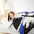 thumbnail image 4 of Manfei Chic Watercolor Queen Comforter Set for Teen, Chinese Ink Bedding Sets, Black Blue Splash Reversible Bedding Comforter Set, Microfiber Bedroom Decor, 3 Pieces, 4 of 8