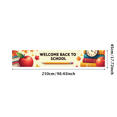 thumbnail image 3 of Colorful Welcome Back to School Banner with Books Apple Alarm Clock and Autumn Leaves Backdrop Party Decorations for Classroom Entrance School Events and Photo Props, 3 of 4