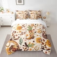thumbnail image 3 of Manfei Western Cowgirl Boot 7-Piece Twin Bedding Sets, Rustic Sunflower Cactus Bedding Comforter Set, Cartoon Brown Stars Reversible Sheet Sets, Lightweight Room Decor, 3 of 8