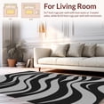 thumbnail image 2 of ODIKA 5'x7' Machine Washable Non-Slip Area Rug, Contemporary Abstract Waves with Unique Textured High Traffic Rug, Black, 300289, 2 of 7