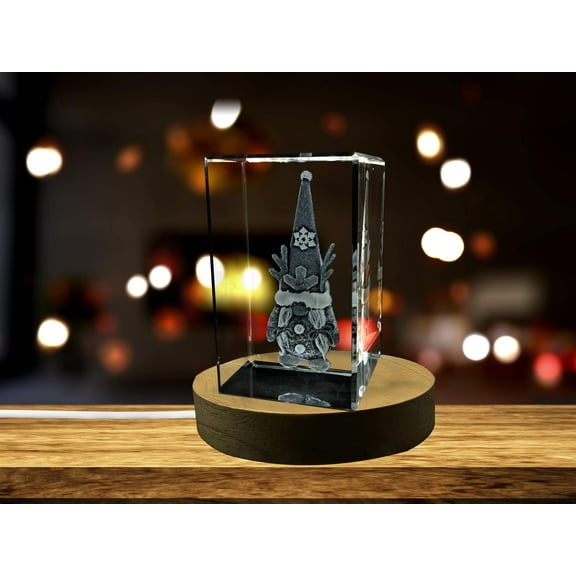 Tomte plush 3D Engraved Crystal Keepsake/Gift/Decor/Collectible/Souvenir