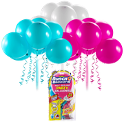 Bunch O Balloons Self-Sealing Latex Party Balloons, Pink, Teal, & White, 11in, 24ct Ages 3-99