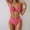 Hot Pink, variant on WWV Womens Bikinis 2 Piece Swimsuits for Woman Strapless Sleeveless Swimwear Split Bathing Suits Summer Solid Color Fashionable Ladies Anniversary Swimwear Black S