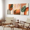 thumbnail image 2 of Boho Wall Art Boho Wall Decor Mid Century Modern posters Prints Pictures Abstract Geometric Sun Mountain Line Plant Orange Minimalist Artwork for Living Room Bathroom Bedroom（Only canvas）, 2 of 6