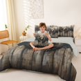 thumbnail image 4 of Manfei Wild Bear 7-Piece Twin Bedding,Country Farmhouse Lodge Bedding Comforter Set,Gray Green,Light Gray Reversible, 4 of 7
