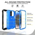 thumbnail image 3 of Phone Case for iPhone 12 Pro Max, 3 In 1 Cover with Ring Holder Kickstand Hybrid Shockproof Military Grade Protective Hard PC Soft Silicone Case for iPhone 12 Pro Max for Women Men, Black/Blue, 3 of 5