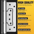 thumbnail image 2 of NOGIS 2 Pack Non-Mortise Door Hinges,5 Inch Self Closing Door Hinges, 175° one-Way Internal Opening, Adjustable Closing Speed and Force (Silver), 2 of 7