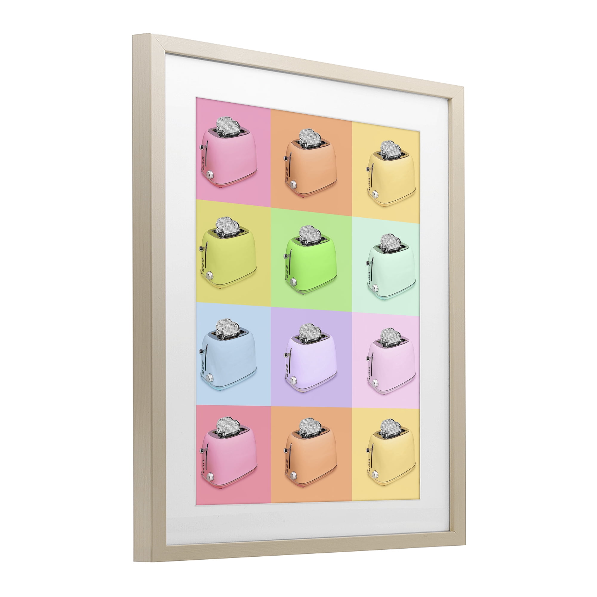Stupell Industries Disco Toaster Oven Collage Birch Framed Print Under Glass, design by LISH Creative