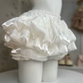 thumbnail image 4 of Yvsxxv White Tiered Ruffle Short Skirt, Elastic Waist Sweet Summer Skirt, 23.62-29.53inch Waist, 4 of 7