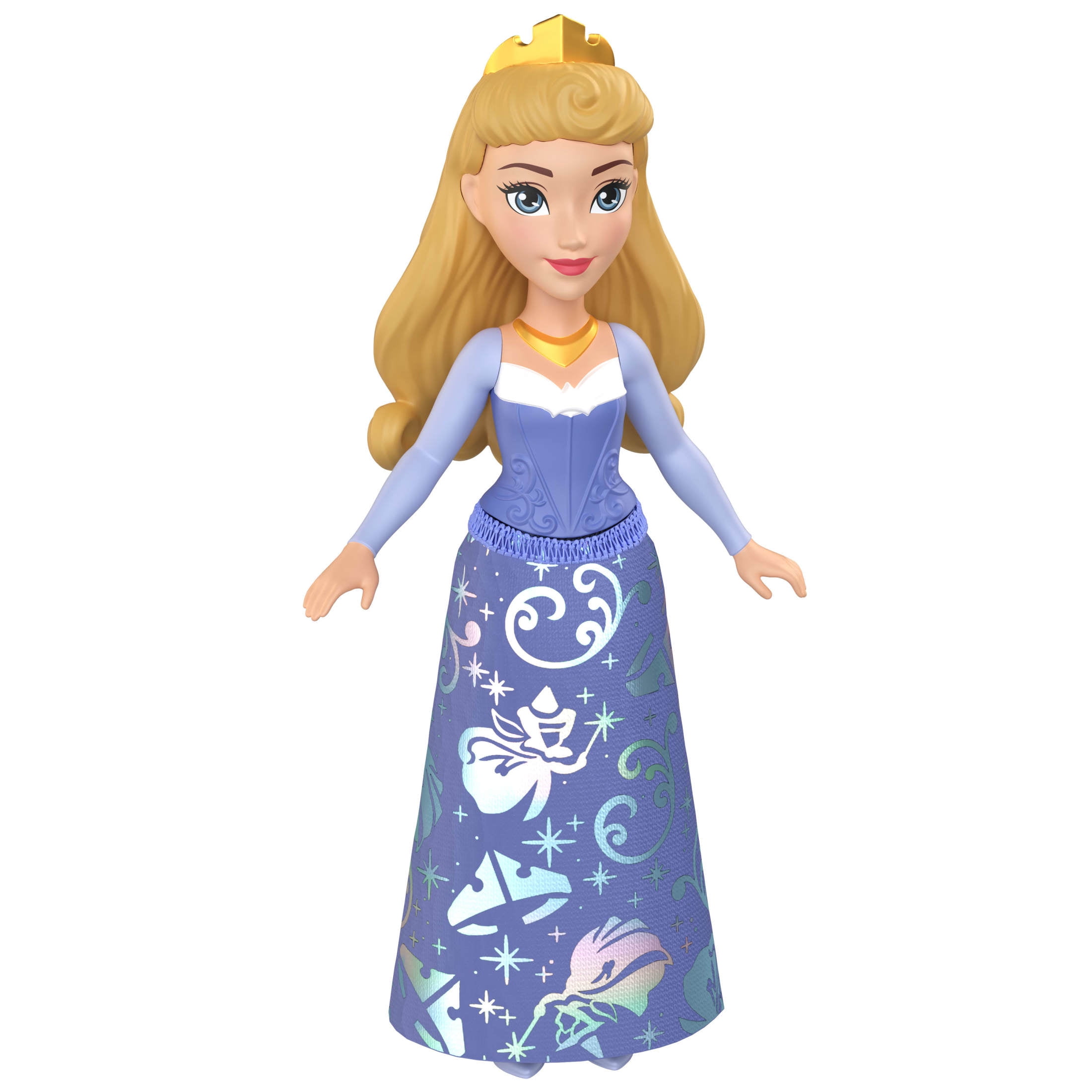 Disney Princess Aurora Posable Small Doll in Shiny Outfit with Removable Skirt, Inspired by Movie