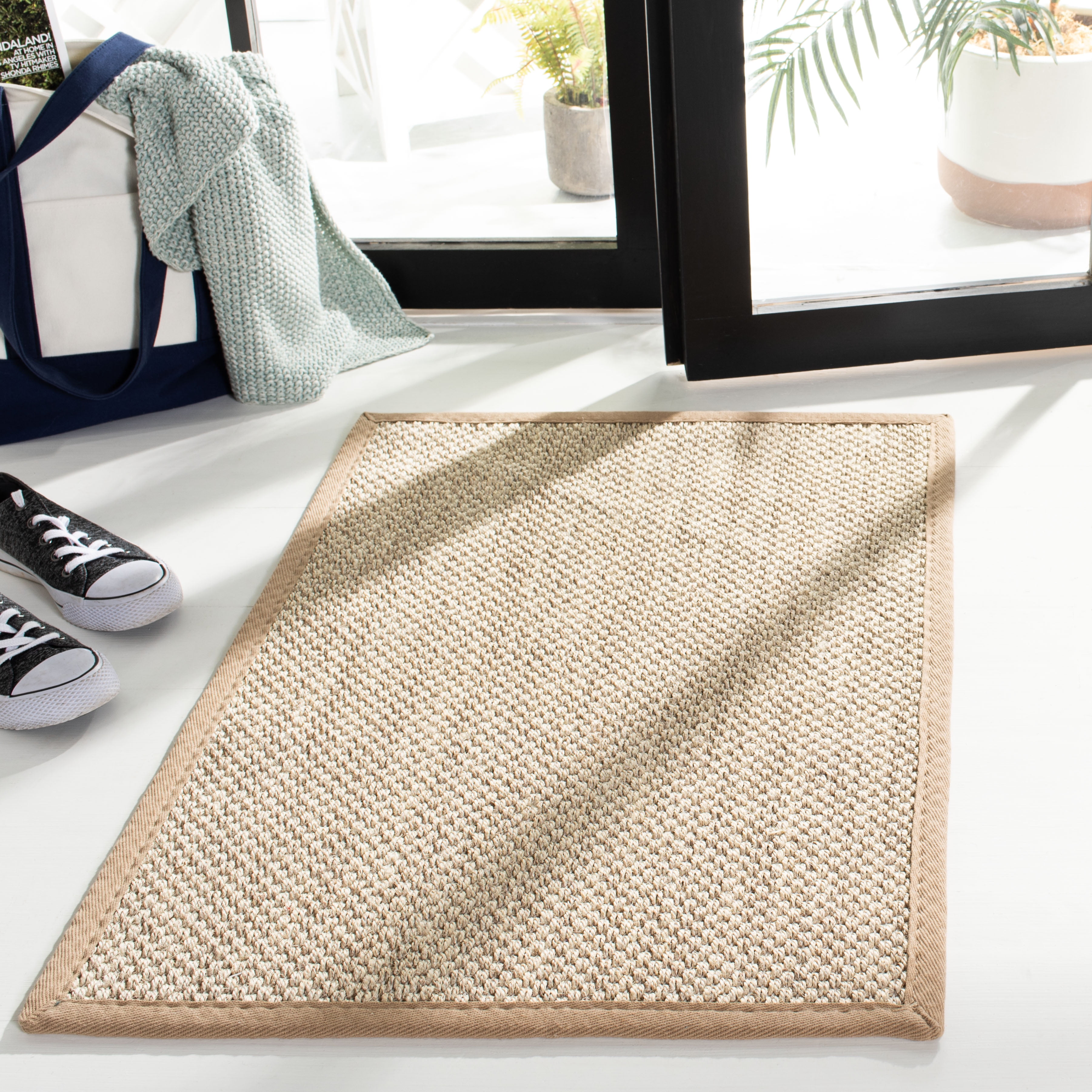Safavieh Natural Fiber Kentigern Solid Area Rug, Marble/Linen, 2' x 4'