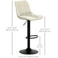 thumbnail image 3 of HOMCOM Tabourets de Bar Ensemble de 2 Tabourets de Bar Pivotants Réglables avec Dossier Beige, 3 of 10