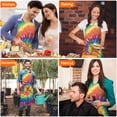 thumbnail image 4 of Colorful Tie Dye Pattern Apron-Garden Aprons for Women with Pockets-Cotton Linen Waterproof Kitchen Cooking Gardening Aprons Adjustable for Kitchen,Cooking,BBQ and Salon 33x27 Inch, 4 of 7