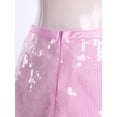 thumbnail image 5 of iixpin Womens Sequin Skirt Side Zipper Fully Lined Short Skirt Glittery Bodycon Miniskirt Pink S, 5 of 6