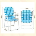 thumbnail image 6 of Ktaxon 2Pcs Patio Folding Web Lawn Chair Set, Outdoor Beach Chair, Portable Seating for Camping Picnic Party Commercial, Light Blue, 6 of 9